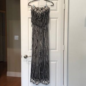 Arielle black and white strapless jumpsuit